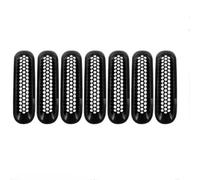 Auto Centrale Anteriore Griglia Per Jeep Per Wrangler Per Wrangler Per Unlimited 2007-2015 1 Set/7 Pezzi Kit Inserti Griglia Anteriore(Black-7pcs)