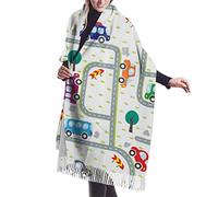 Auto Che Guidano Sulle Strade Al Semaforo Sciarpe Lunghe Da Donna Morbido Scialle Elegante Foulard Con Nappe Classiche Invernale Sciarpe Scialle