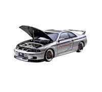 Auto Classica In Lega 1:64 Per Nissan GTR R33 Skyline Diecast Motore In Lega Apribile Modello Di Auto In Miniatura Repliche Pressofuse Bianco Decorativi Da Collezione(Silver)