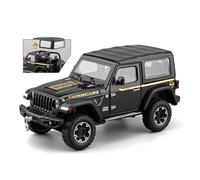 Auto Classica In Lega Modellino Auto Giocattolo In Lega Pressofusa Con Suono E Luce Modello Wrangler Rubicon Con Tetto Staccabile Scala 1:24 Decorativi Da Collezione(Black)