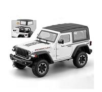 Auto Classica In Lega Modellino Auto Giocattolo In Lega Pressofusa Con Suono E Luce Modello Wrangler Rubicon Con Tetto Staccabile Scala 1:24 Decorativi Da Collezione(White)