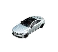 Auto Classica In Lega Modello Di Auto In Lega Con Ornamenti A Tema Scena Di Strada Per Mercedes-Benz C63s Coupé In Scala 1:64 Decorativi Da Collezione(Silver)