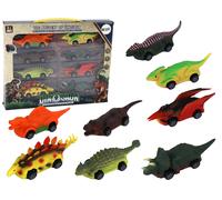 Auto colorati a forma di dinosauro - Set di 8 pezzi
