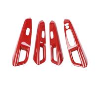 Auto Copertura Trim Per Nissan Per Kicks 2017-2021 LHD!!! Rivestimento Pulsante Interruttore Alzacristalli E Bracciolo Interno Portiera Auto 4 Pezzi(Red Carbon)