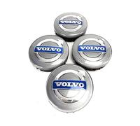 Auto Coprimozzo Ruota per Volvo V90 2016-2023, Coprimozzo Centrale Tappi Coprimozzi Copricerchi Tappi ABS Impermeabili Antipolvere Styling Ricambio Accessori 4PCS,Silver-B-63MM