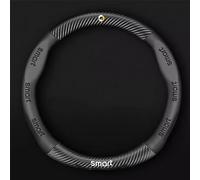 Auto Coprivolanti per Mercedes Benz Smart Fortwo 450 451 453 Forfour 454, Coprivolante in Pelle in Fibra di Carbonio Accessori Auto Interno | Regali per Donna e Uomo,Black-O