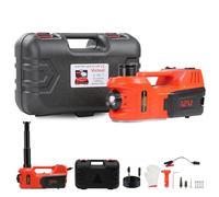 Auto Cric idraulico 5T, Cric elettrico 4 in 1 12V con pompa gonfiabile e luce LED, portata di sollevamento di 15-45 cm, Cric per auto, SUV, officine, riparazioni di emergenza, cambio gomme
