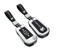 Auto Custodia Portachiavi per Peugeot 308 SW 2015-2020, Portachiavi Impermeabile Antigoccia Borsa Chiavi Portatile Key Shell Accessori,Silver- Metal Buckle B