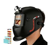 Auto D - Casco da saldatura regolabile con luce, per riparazioni automobilistiche e garage, maschera per cappa saldatrice per cantiere, trasparente, ideale per lavori di alta precisione in condizioni