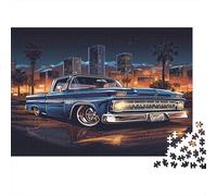 Auto d Epoca Blu Classica Puzzle 1000 Pezzi Carta per Adulti Notte in Città Puzzle per Famiglia Relax Decorazione Casa Regalo 70x50cm/1000pcs