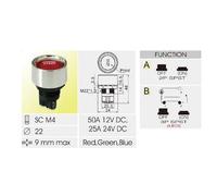Auto da Corsa 12V 5A Accensione Interruttore Motore Pulsante Starter Kit LED