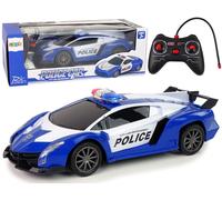 Auto da corsa della polizia radiocomandata con luci LED e batteria 1:16