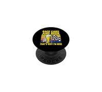 Auto da corsa e birra Ecco perché sono qui Divertente corse automobilistiche PopSockets PopGrip Adesivo