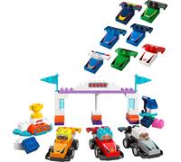 Lego duplo 10445 auto da corsa e piloti team f1, macchina giocattolo da costruire, giochi creativi e didattici per bambini 2+