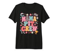 Auto da Corsa Mama Pit Crew Mom Groovy Maglietta Premium