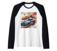 Auto da Corsa retrò Distress JDM Legends Drift realizzate in Giappone Maglia con Maniche Raglan