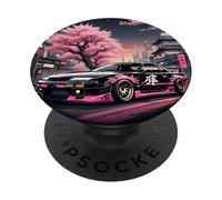 Auto da corsa retrò JDM Drift Tokyo Skyline Sakura Blossom Art PopSockets PopGrip Adesivo