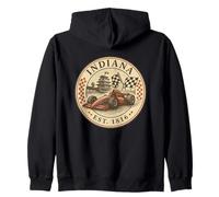 Auto da Corsa Vintage Indiana per Appassionati Felpa con Cappuccio