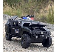 Auto da esposizione 1:24 for veicoli fuoristrada in lega pressofusa for auto blindata militare da ristrutturare, adatti come regalo Collezione o regalo(Police Black)