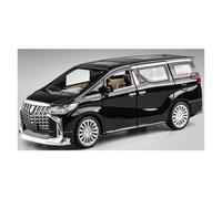 Auto da esposizione Modello di veicolo in miniatura pressofuso a scomparsa for furgone multiuso Alphard MPV, in scala 1/24, regalo commemorativo Collezione o regalo(Black)