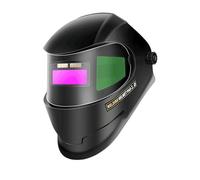 Auto Darkening Welding Helmet - 8.66in Panoramic Photoelectric Face Shield, MIG TIG Arc Eye Burn Protection, PP Safety Hood For Welder Pipe Fitter Vehicle Technician, Black/Blue