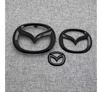 Auto dei Loghi Anteriori Posteriori Volante Sostituzione Mobilistico Distintivo È Adatto per Mazda 2 2011-2014, Resistente, Nero, Argento, Fibra di Carbonio,3Pcs-Black