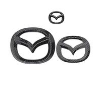 Auto dei Loghi Anteriori Posteriori Volante Sostituzione Mobilistico Distintivo È Adatto per Mazda 2 2011-2014, Resistente, Nero, Argento, Fibra di Carbonio,3Pcs-Carbon Fibre