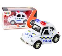 Auto della polizia classica 1:38 con propulsione, luci e suoni bianco