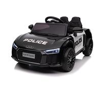 Auto della polizia per bambini AUDI R8 a batteria con telecomando, ruote in EVA, avviamento fluido, MP3 e LED