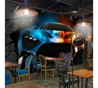 Auto D'Epoca Rotto Muro Ristorante Pub 3D Carta Da Parati Facile Installare Mobili Sfondi Ufficio Divano Camera Letto Sfondo Decorazione Murale-350cm×256cm