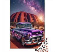 Auto d'Epoca Viola Puzzle per Adulti Puzzle 1000 Pezzi Paesaggio Roccia Gioco di Puzzle 1000 Pezzi Relax Casa 38x26cm/1000pcs