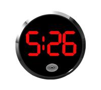 Auto Digital Clock LED | Display Di Elettronico In Lega Rotonda Con Touchscreen Luminoso | Dashboard Air Vent Orologio Per Berlina Camion RV Waterproof Interior Desk Home Uso