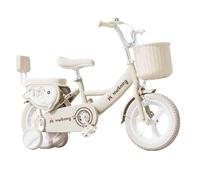 Auto dondolo Bici Per Ragazza Da 12 A 20 Pollice Con Striscioni, Campanello E Cestino, Sedile Posteriore Per Bambini Con Ringhiera, Pedali twister auto (Beige,12inch)