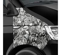 Auto-Dress Stickerbomb Auto-Folia con tecnica del canale d'aria per 3D Car-Wrapping (50 x 150 cm, Design: Mini-Mix, Colore: Nero-Bianco, Finitura: Lucido)