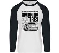 Auto Drifting Burning Pneumatici Uomo L/S Baseball T-Shirt
