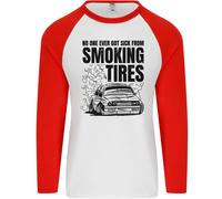 Auto Drifting Burning Pneumatici Uomo L/S Baseball T-Shirt