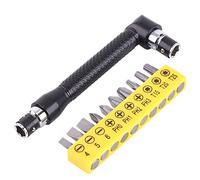 AUTO dual - Set di 1 pz a forma di doppia testa chiave utensile manuale e 10 pz 1/10,2 cm, nero, attacco esagonale bussola cacciavite bit kit