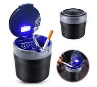 Auto e posacenere con Luce LED Blu, Posacenere Portabicchieri Universale per Auto e Viaggi All'aperto, Uso Domestico
