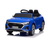 Auto elettrica 12v per bambini, 1 posto, Audi SQ8, RC, sedile in pelle, ruote in gomma, blu, da 1 a 3 anni