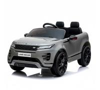 Auto Elettrica Bambini Range Rover Evoque 12V con Licenza Ufficiale Ruote in Plastica Sedile in Pelle Cintura 5 Punti Telecomando 2.4GHz Luci LED Bluetooth MP3 USB Tappetini Inclusi (Grigio)