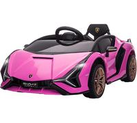 HOMCOM Macchina Elettrica per Bambini 3-5 Anni Lamborghini 12V con Telecomando e Velocità 3-8km/h, Rosa Aosom