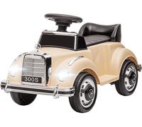 HOMCOM Auto Elettrica per Bambini Mercedes-Benz Età 18-48 Mesi con Musica Beige