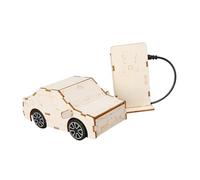 Auto elettrica in legno, giocattolo fai da te, per l'apprendimento precoce | apprendimento pratico, progetto scientifico, concetti di energie rinnovabili, attività MINT aule scolastiche