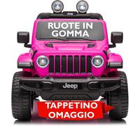 Auto Elettrica Macchina per Bambini 2 Posti Jeep Wrangler Rubicon 12V Fuoristrad