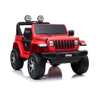 Auto Elettrica Macchina per Bambini 2 Posti Jeep Wrangler Rubicon Rossa 12V con Telecomando