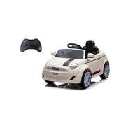 Auto elettrica Nuova Fiat 500 bianca per bambini, telecomando per genitore, porta Usb, età 3+