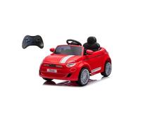 Auto elettrica Nuova Fiat 500 rossa per bambini, telecomando per genitore, porta usb, età 3+