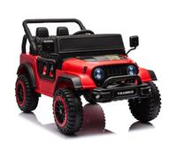 Auto Elettrica per Bambini 24V 2x105W Eva Pneumatici Pelle Sedile LED USB Rosso