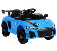 Auto Elettrica per Bambini 2x45W RC Eva Ruote LED Musica USB MP3 Blu