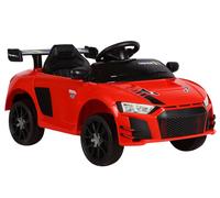 Auto Elettrica per Bambini 2x45W RC Eva Ruote LED Musica USB MP3 Rosso